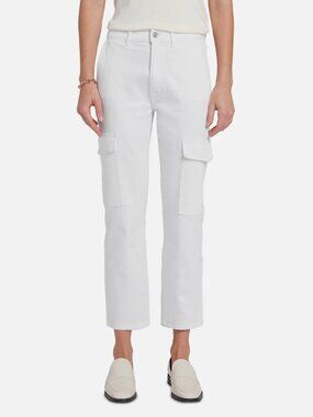 7 For All Mankind Women's White High-Rise Logan Cropped Jeans Pants Size 32
